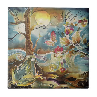 Frog efter målarfärg Vatten Silke Kakelplatta