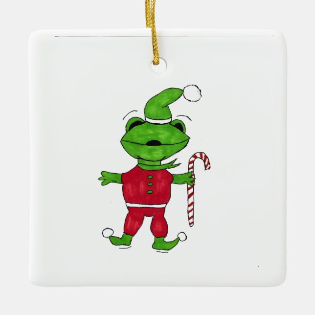 Frog Elf Julgransprydnad Keramik (Framsida)