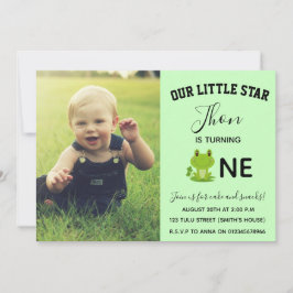 Frog Ettårs födelsedagsinbjudan Inbjudningar