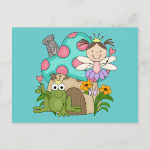 Frog Fairy Toadstool House Tshirts och Gifts Vykort