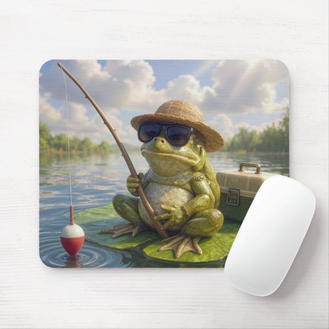 Frog Fishing From a Lily Pad Musmatta (Med mus)