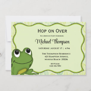Frog Födelsedagsfest inbjudan