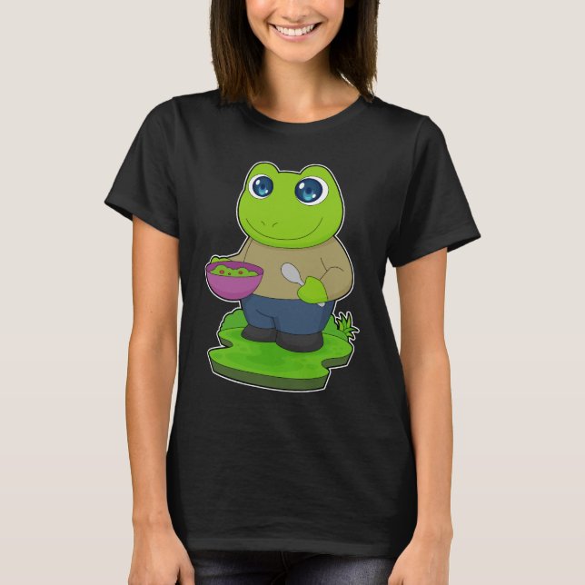 Frog Food Bowl T Shirt (Framsida)