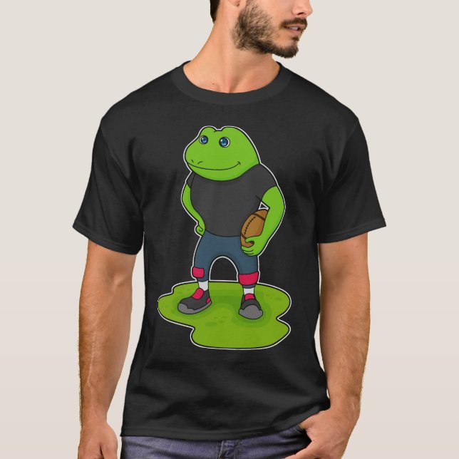 Frog Football Player Football T Shirt (Framsida)
