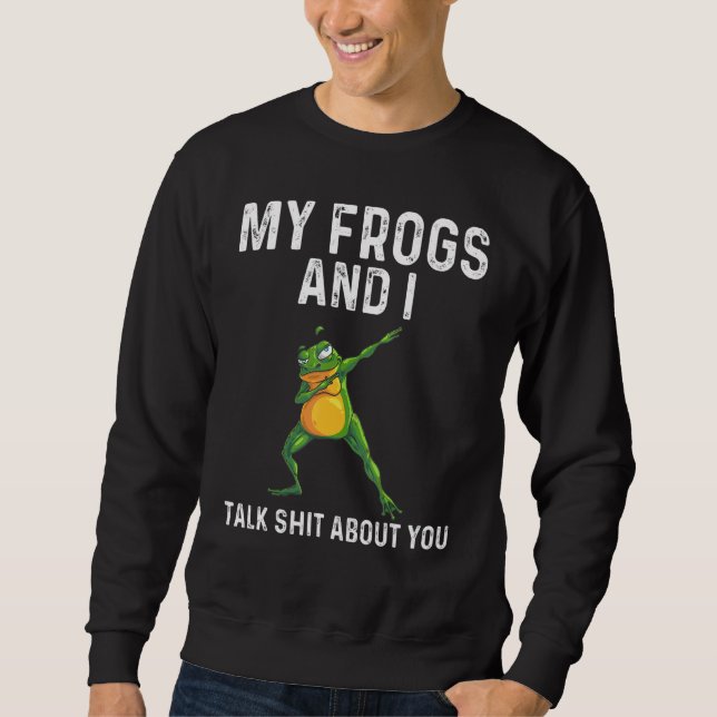 Frog For Men Women Dabbing Tadpole Herpetology 1 Lång Ärmad Tröja (Framsida)