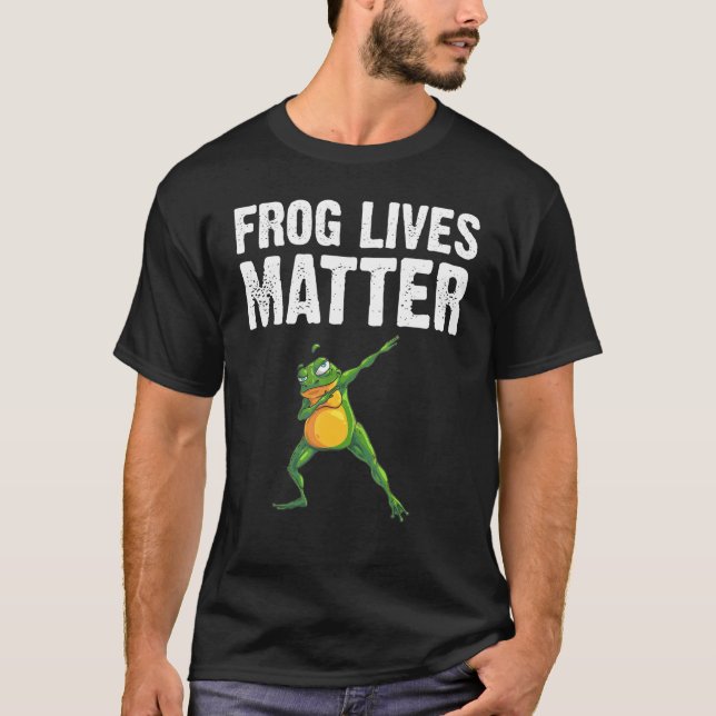 Frog For Men Women Dabbing Tadpole Herpetology T Shirt (Framsida)