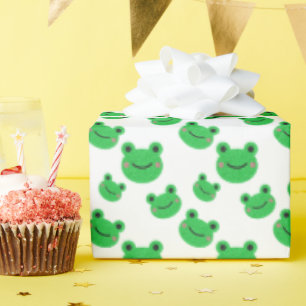 Frog Första Födelsedagsfesten Grönt Glitter Presentpapper