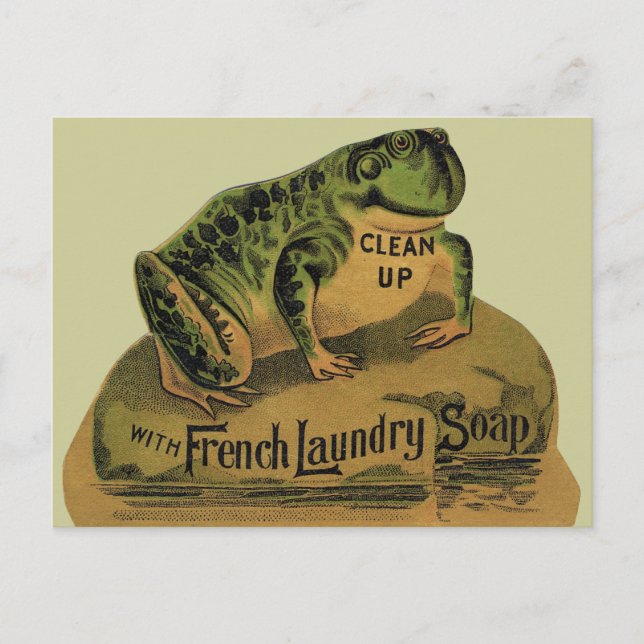 Frog Fransk Tvätt Soap Vykort (Framsida)