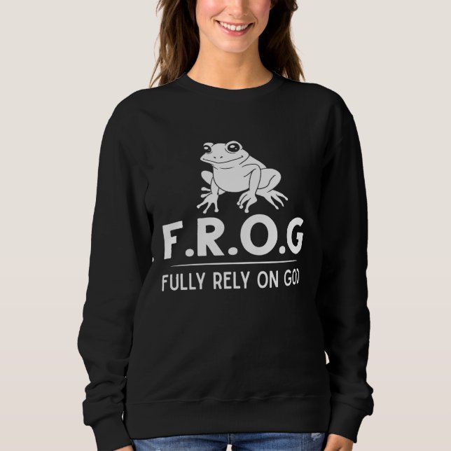 Frog Fully Rely On God  Toad Catcher T Shirt (Framsida)