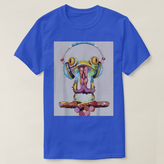 Frog funny music  t shirt (Design framsida)
