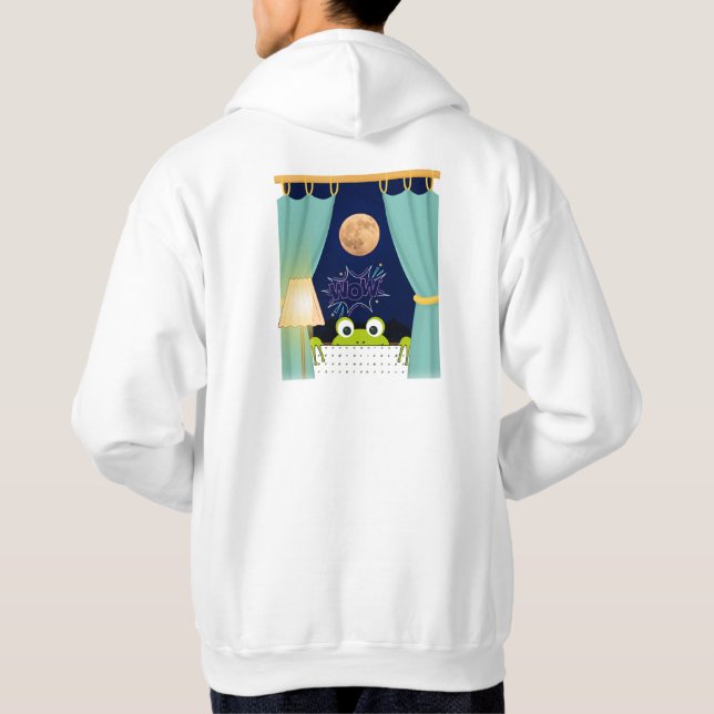 Frog Funny Surprisad Ögon Hoodie (Baksida)