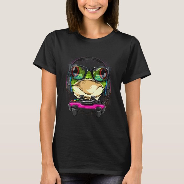 Frog Gamer PC-datorspel Videospelspel T Shirt (Framsida)