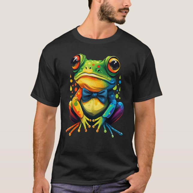 Frog Gay Pride LGBT Rainbow Flag on Frog LGBTQ 1 T Shirt (Framsida)
