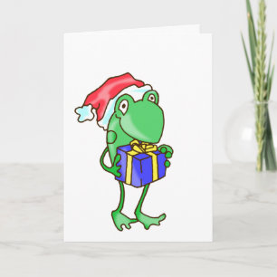 Frog God - Frog, Present, Santa Hat Baby Bu Kort