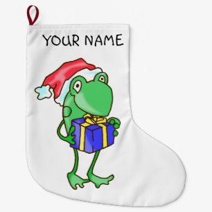 Frog God - Frog, Present, Santa Hat Christm Stor Julstrumpa