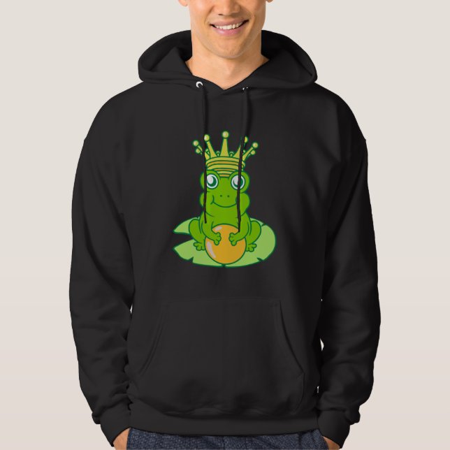Frog Golden Toad King Fairy Tale Crown Ball Prince Hoodie (Framsida)