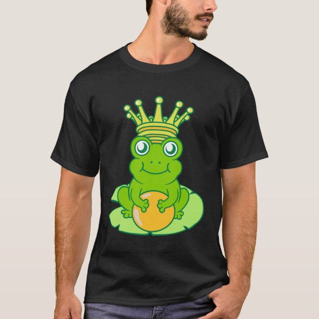 Frog Golden Toad King Fairy Tale Crown Ball Prince T Shirt (Framsida)