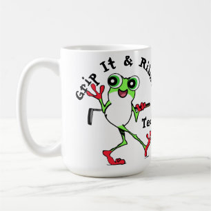 Frog Golfing Grip It and Ribbit Funny Personlig Kaffemugg