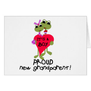 Frog Grandparent of Boy Tshirts and Gifts Hälsningskort