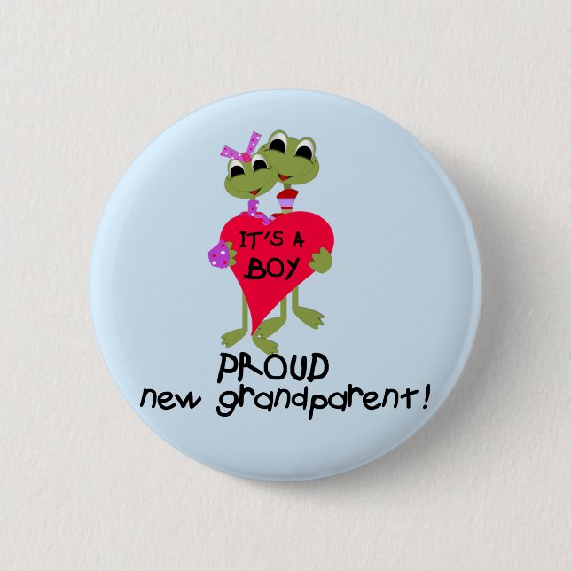 Frog Grandparent of Boy Tshirts and Gifts Knapp (Framsida)
