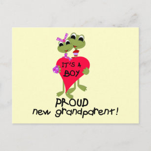 Frog Grandparent of Boy Tshirts and Gifts Vykort