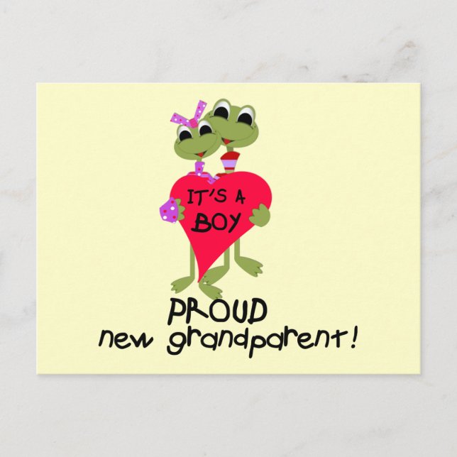 Frog Grandparent of Boy Tshirts and Gifts Vykort (Framsida)