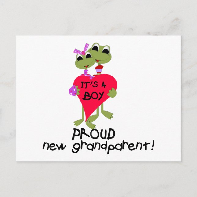 Frog Grandparent of Boy Tshirts and Gifts Vykort (Framsida)