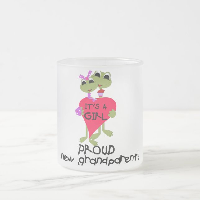Frog Grandparent of Girl Tshirts and Gifts Frostad Glasmugg (Center)