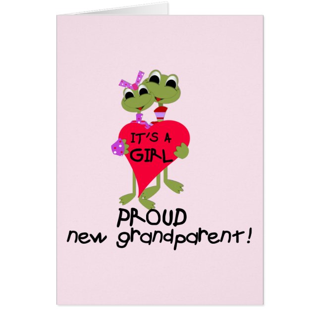Frog Grandparent of Girl Tshirts and Gifts Hälsningskort (Framsidan)