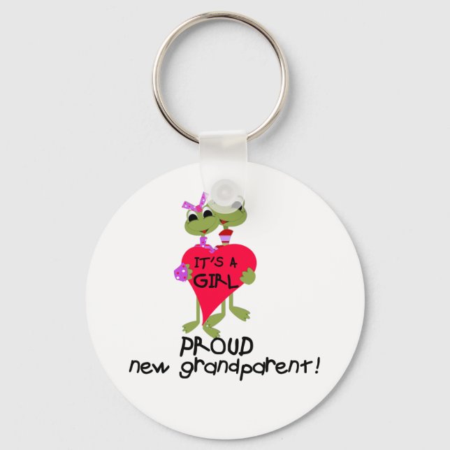 Frog Grandparent of Girl Tshirts and Gifts Nyckelring (Framsida)