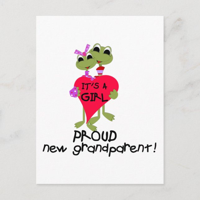 Frog Grandparent of Girl Tshirts and Gifts Vykort (Framsida)