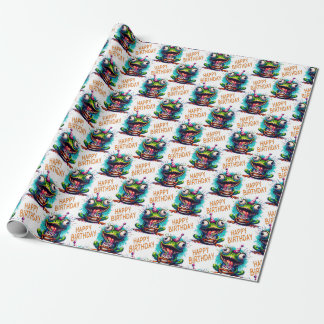 Frog Grattis på födelsedagen Gift Wrapping Papper Presentpapper