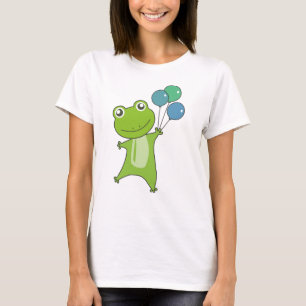 Frog Grönt Ballony Animals Kids T Shirt