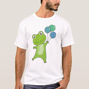 Frog Grönt Ballony Animals Kids T Shirt