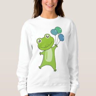 Frog Grönt Ballony Animals Kids T Shirt