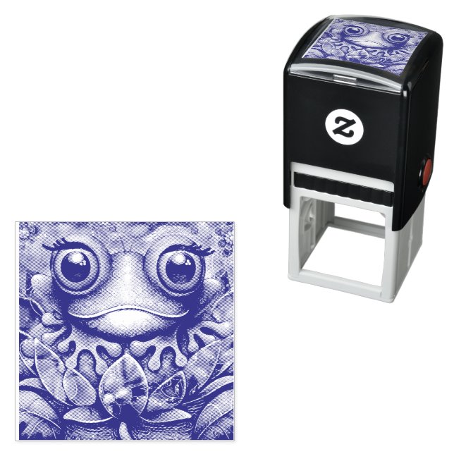 Frog Grönt för målning av Blommigt för visemisk Ab Självfärgande Stämpel (In Situ)