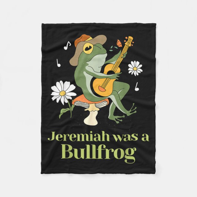 Frog Guitar-jeremiah Was Bullfrog Funny Saying  Fleecefilt (Framsidan)