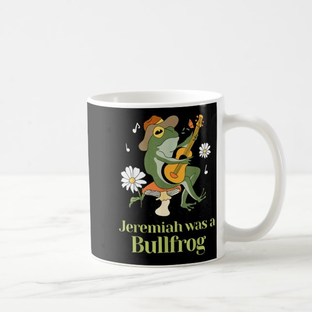 Frog Guitar-jeremiah Was Bullfrog Funny Saying  Kaffemugg (Höger)