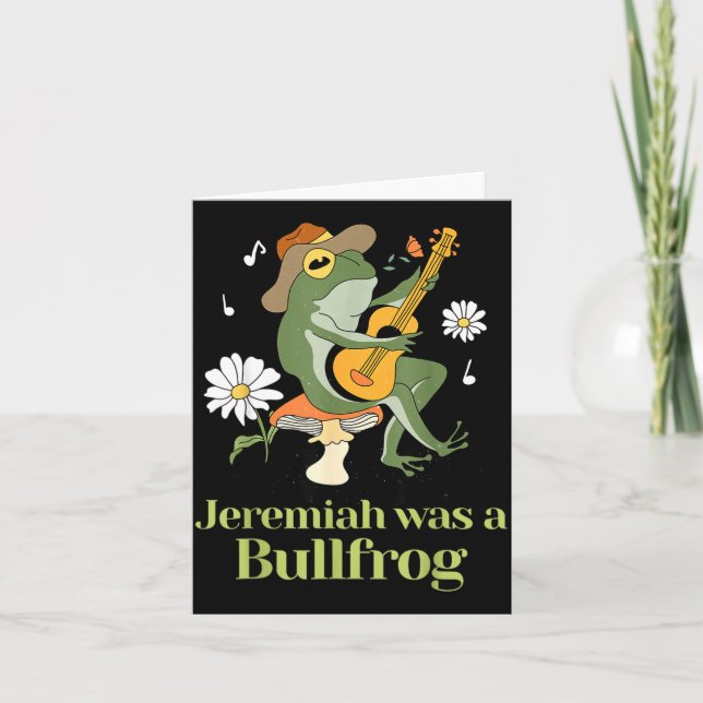 Frog Guitar-jeremiah Was Bullfrog Funny Saying  Kort (Framsida)