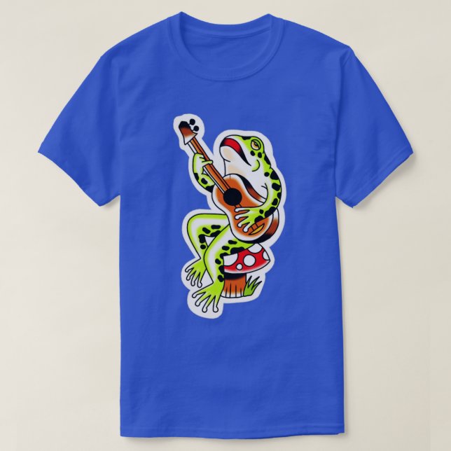 Frog Guitar Traditional Tattoo T Shirt (Design framsida)