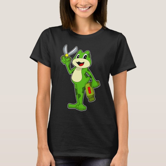 Frog Hairdresser Sissors Hair-torktumlare T Shirt (Framsida)