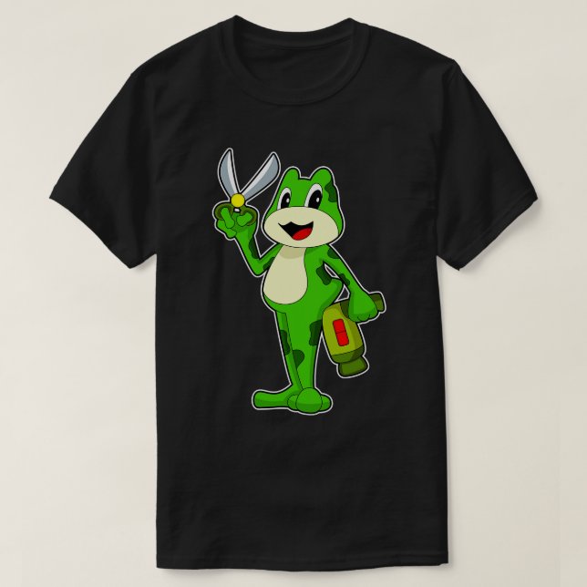 Frog Hairdresser Sissors Hair-torktumlare T Shirt (Design framsida)