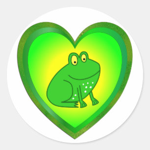Frog Heart Runt Klistermärke