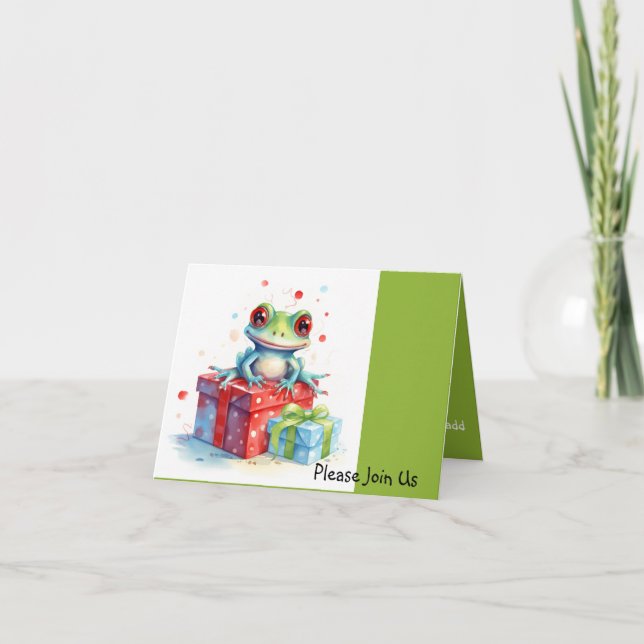 Frog Helgdag Birthday Inbjudan (Framsida)