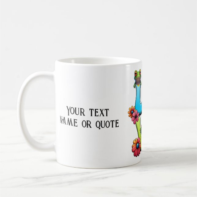 Frog Hippie Boho Peace Groovy Personalize Anpassni Kaffemugg (Vänster)