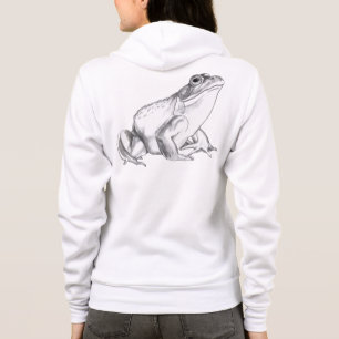 Frog Hoodie Bullfrog Art Kvinnos Hooded Joggare Tee