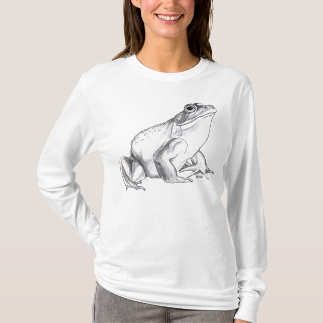 Frog Hoodie Bullfrog Art Shirt Coola Frog Hoodie Tee Shirt (Framsida)
