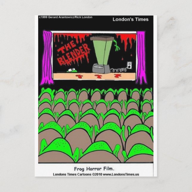 Frog Horror Film Funny Tees Mugg Cards more Vykort (Framsida)