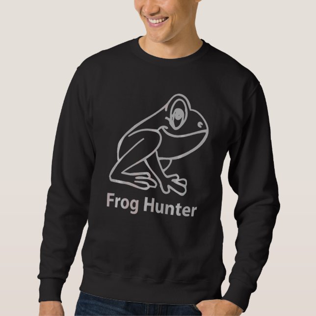 Frog Hunter Frog Catcher Lång Ärmad Tröja (Framsida)
