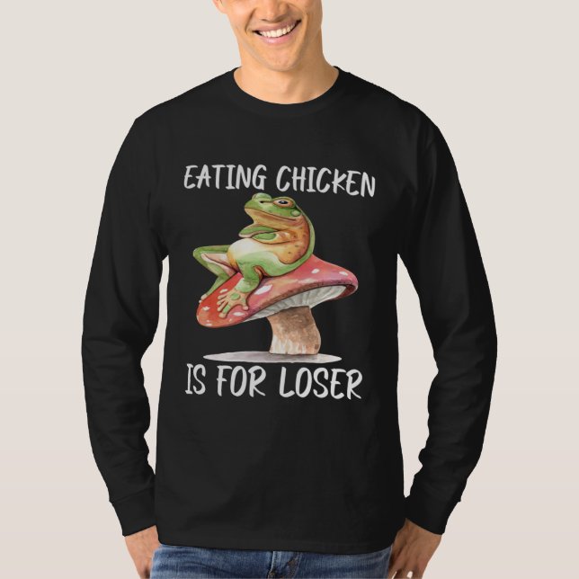 Frog Hunting Eating Chicken Frog Catching T Shirt (Framsida)